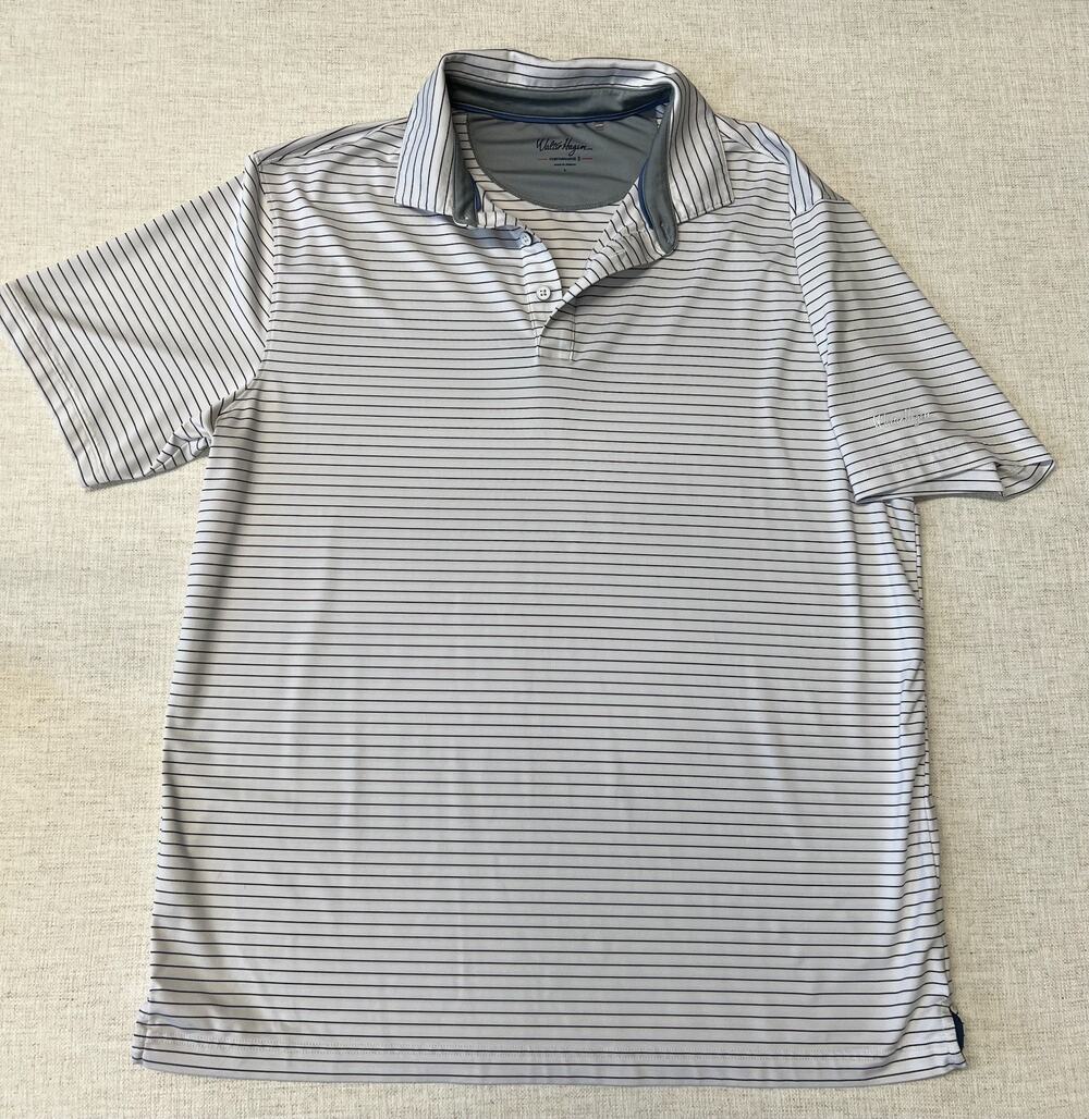Walter Hagen Performance II Striped Golf Polo Shirt – Men’s Large
